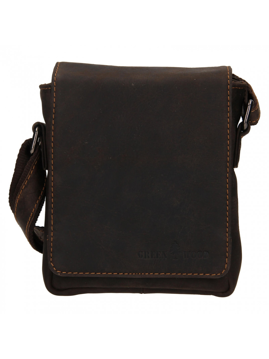 Pánská kožená taška přes rameno Greenwood Petr – tmavě hnědá